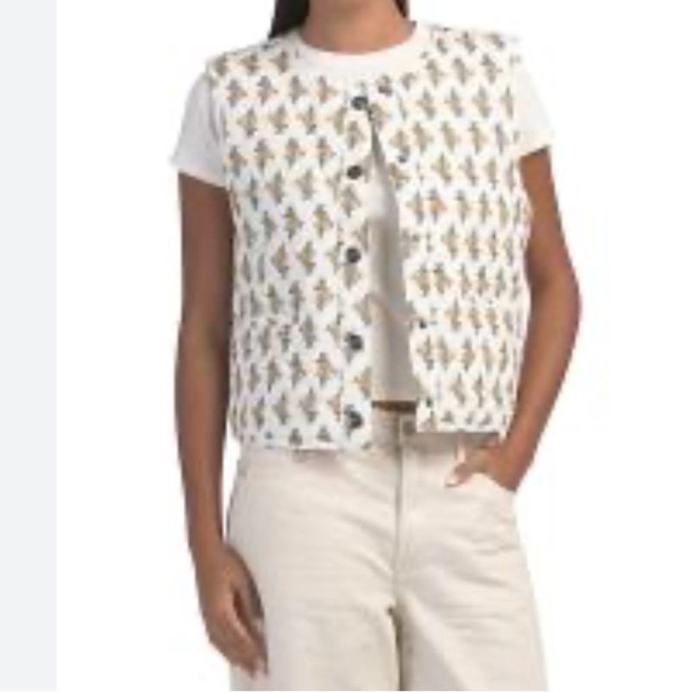Lucky Brand Gardinia Print Quilted Vest